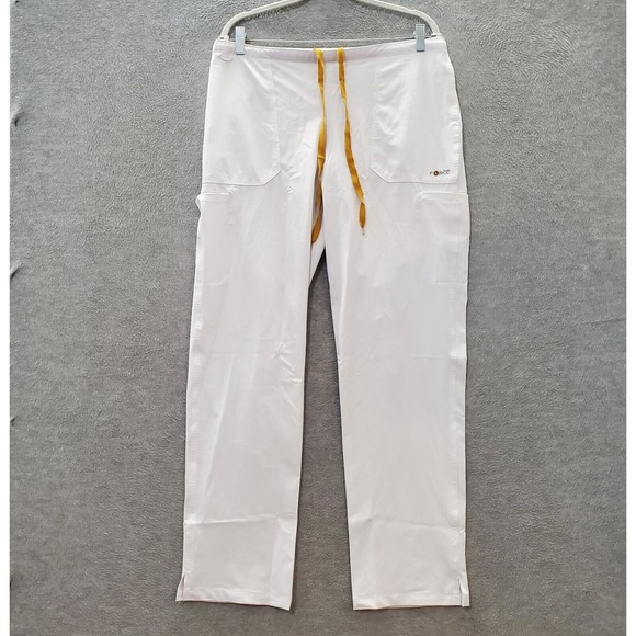 Carhartt Force Women Scrub Bottom Large White Modern Fit Twill Straight Pants - Picture 1 of 11